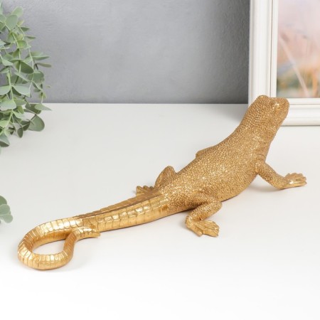 Souvenir Polystone "Golden Lizard" 8x13x38 cm-1
