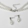 Set 2 objects: earrings, necklace "Classic" 2 threads, white color in silver, 45 cm