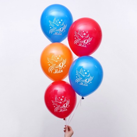 Latex ball 12 "May 9", pigeon, set 25 pcs.-1