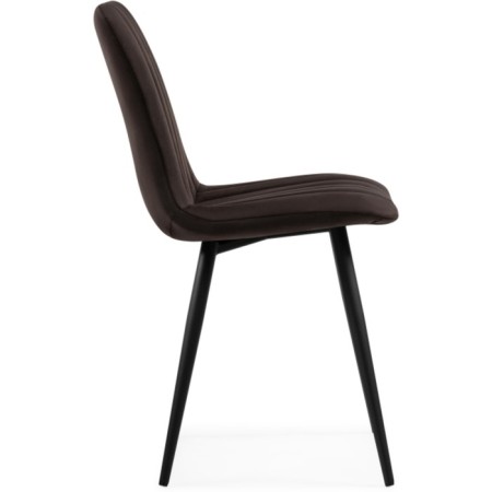 Stool on the metal frame Dani metal/velor, black/brown 43x48x85 cm-2