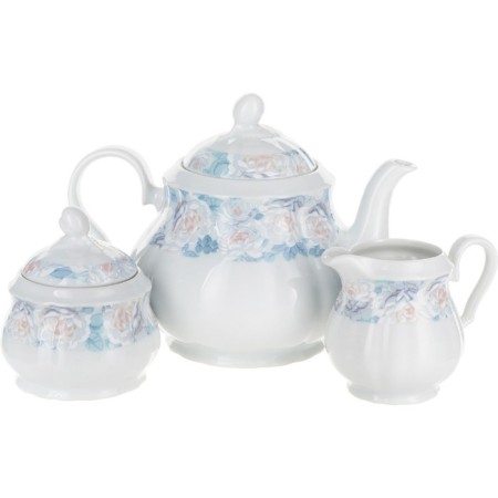 Tea Service 6/9 Rose, Blue Rose decor, 15 items-1