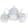 Tea Service 6/9 Rose, Blue Rose decor, 15 items