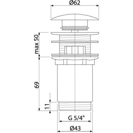 Automatic ALCAPLAST A392, for the shell, 5/4 ", with a large plug-1