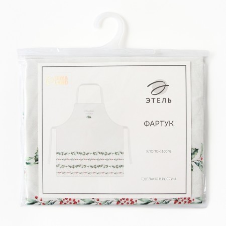 Apron Ethel "New Year's branches" 60x70 cm, 100% cotton, sarzha 190 g/m2-7