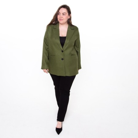Female jacket, green color, goose foot, size 52-2