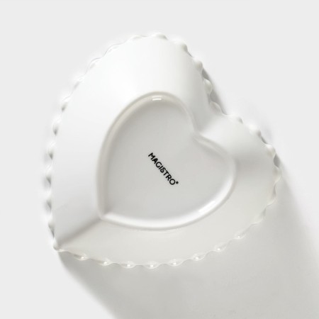 Porcelain salad magistro "Heart", 550 ml, D = 15.5 cm, white color-4