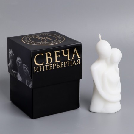 Figure candle in a gift box "Lovers", 12 cm, white-5