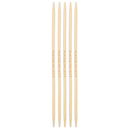 Knitting needles, bamboo, 3.0 mm/15cm, 5 pcs-1