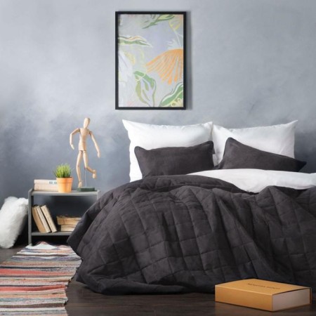 Cover with pillowcases "Soft", size 160x220 cm, dark gray color-1