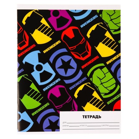 Notebook in a line of 24 sheets, 5 types of mix, cover covering cardboard, avengers-6