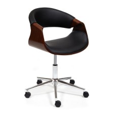 Armchair for the head of the brand walnut, eco -leather black