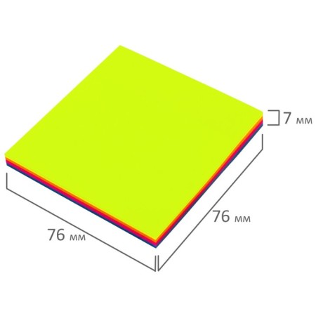 Block with a sticky edge 76*76mm Brauberg 100l plastic, 4 colors 115208-5
