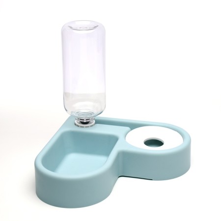 Double bowl with a carrot (removable bottle) 28 x 23 x 20.5 cm, blue-1