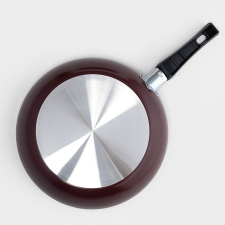 Pan Prosto, D = 24 cm, plastic handle, anti -stick coating, burgundy color-1
