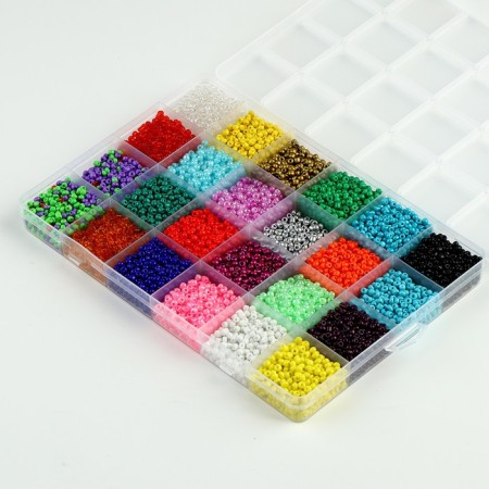 Set for creating jewelry, set 24 colors, 1 pc. - 2 mm, fishing line, scissors, accessories-6