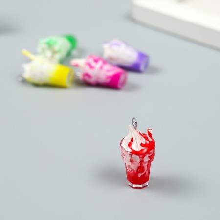 Decor for creativity Plastic "I ice cream in a glass with a loop" mix 1.3x1.3x2.6 cm-1