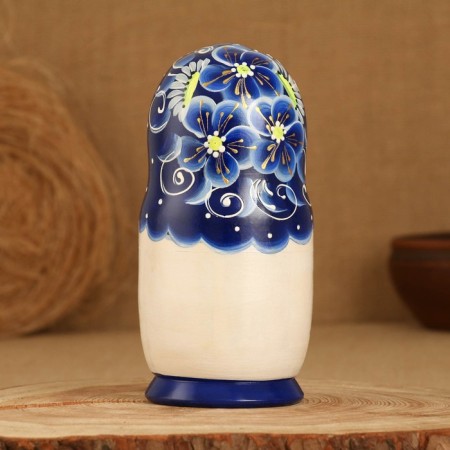 Matryoshka 5 puppet "Sima" blue, 17-18cm, manual painting.-3