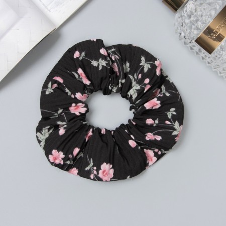 Hair elastic band "Orbit" Flowers, 12 cm, black-1
