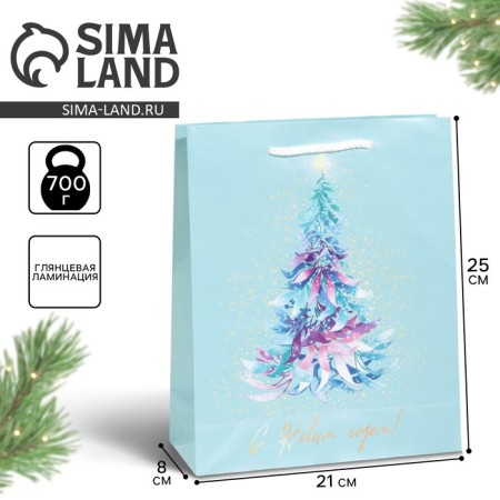 Laminated vertical "Christmas tree", ML 21 x 25 x 8 cm, New Year