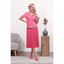 Female suit, size 48, raspberry color