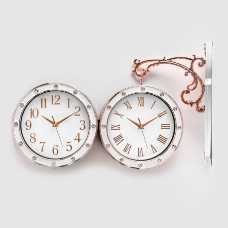 Watching double-sided watches, on suspension, smooth move, 36 x 32 cm, D-25 cm, dial 19 cm-3