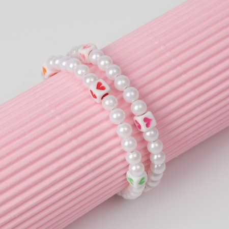 Bracelet-spring children's "chosen" hearts in a cube, color mix