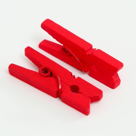 A set of clothespins for decor 50 pcs., Red - 2.5 cm-3