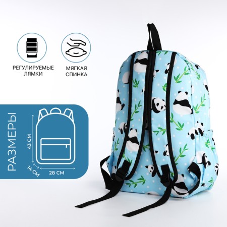 School backpack on lightning, 3 outer pockets, blue color-1
