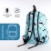 School backpack on lightning, 3 outer pockets, blue color