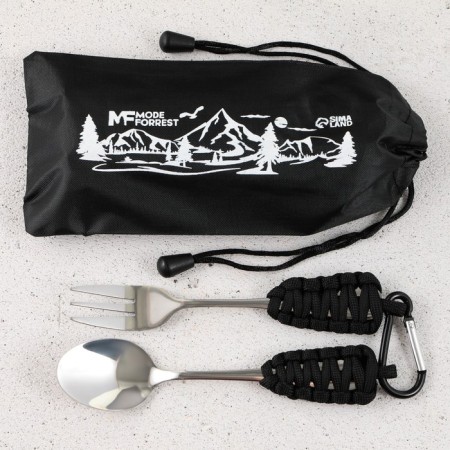 Set a spoon with a fork on a paracord, 13 cm