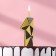 Candle for Cake "Almaz", number "1", gold with black