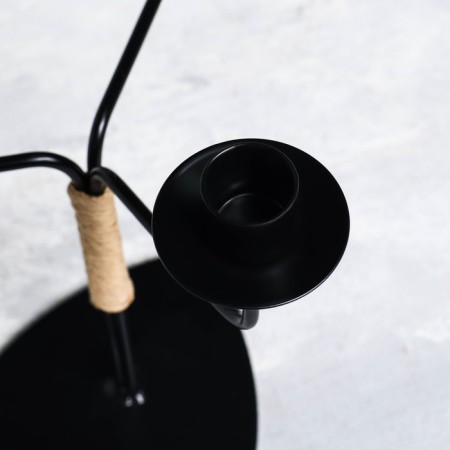 Small candlestick for 3 candles "Shandal", 26.2x20.5 cm, Black Muar-3