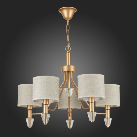Suspended EVOLUCE lamp. Sle107003-05. VILEDE. 5x40 watts, E14, 61x61x46 cm, golden color-4