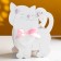 Kashpo wooden "cat" 14.5x7x18.5 cm white