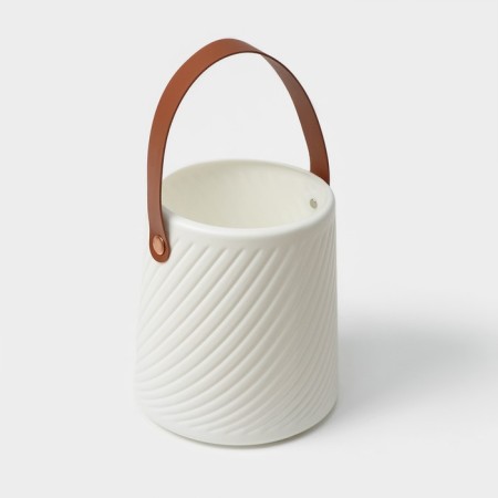 Vase for Flowers LADOOM "Vedera", 2.8 l, 18 × 16.5 × 14 cm, white color-2