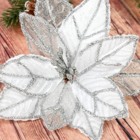 Decor "Winter Flower" 15.5x12 cm, white-1