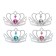 Crown "heart", with stones, MIX's colors
