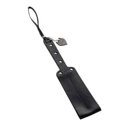 Paddle soft pecado bdsm, genuine leather and wood, black color-2