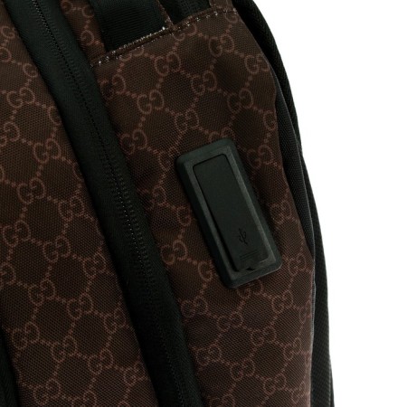 Youth backpack 39 x 30 x 17 cm, ergonomic back + usb and audio output, Devente Red Label, Beauty, Brown/Orange-9