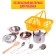 A set of metal dishes "Super Chef", with an apron and a cap, in a basket, mix