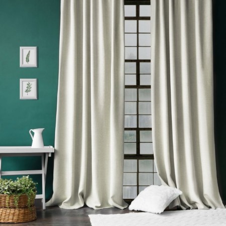 Set of curtains "Jerry", size 140 x 270 cm - 2 pcs, grab - 2 pcs, cream color