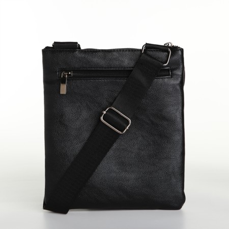Men's bag on Terra Dever, 2 pockets, a long belt, brown color-3