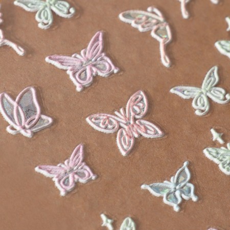 Nail stickers "butterflies", voluminous, multi -colored-2