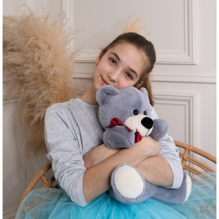 Soft toy "Bear Mishan", gray color, 32 cm-4