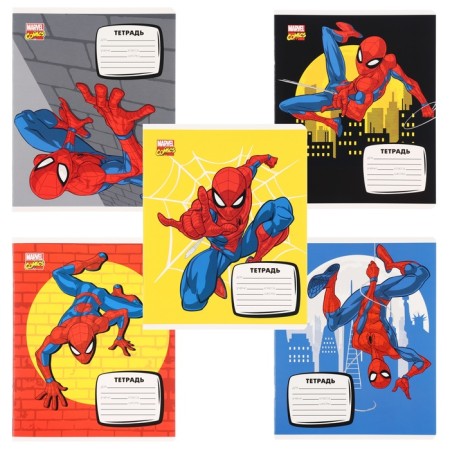 Notebook in a ruler of 12 sheets, 5 types of mix, cover coated cardboard, spider-man-2