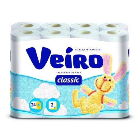 Linia Veiro Classic toilet paper, white, 2 layer, 24 pcs.
