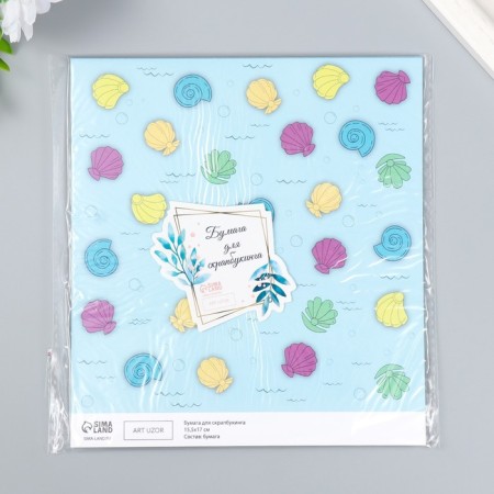 Scrapbooking paper bilateral "sea calls" density 180 g 15.5x17 cm-5