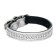 The collar is two-layer leather with rhinestones, width 1.5 cm, Osh 17-27 cm, silver