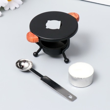 Surgut set stand 9.5x5.8x5.8 cm + spoon Metal 11 g2x2 cm + candle-1