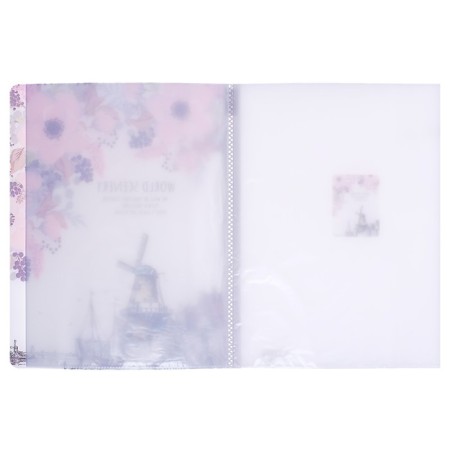 A4 folder, "Cities" 30 transparent files, plastic, 400 μm, mix-2